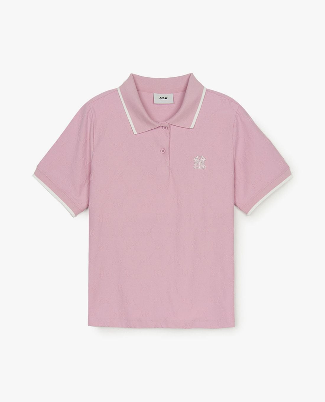 MLB - Women's Dia Monogram Tonal Jacquard Short-Sleeve Polo Shirt