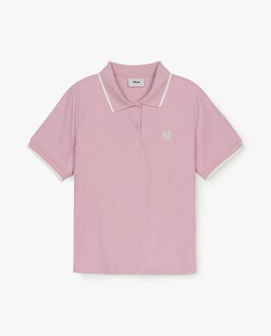  MLB - Women's Dia Monogram Tonal Jacquard Short-Sleeve Polo Shirt 