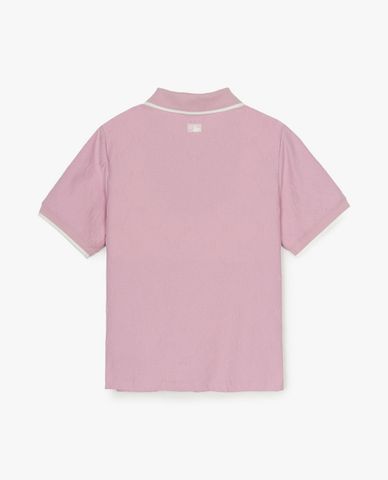  MLB - Women's Dia Monogram Tonal Jacquard Short-Sleeve Polo Shirt 