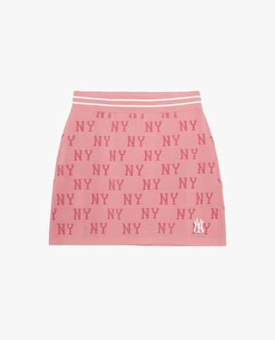  MLB - Women's Knitted Monogram Mini A-Line Skirt 