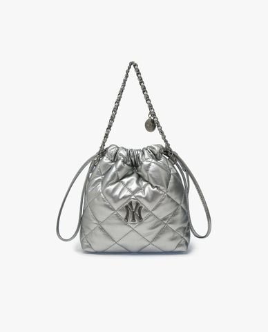  MLB - Women Basic Quilting PU Mini Drawstring Bag 