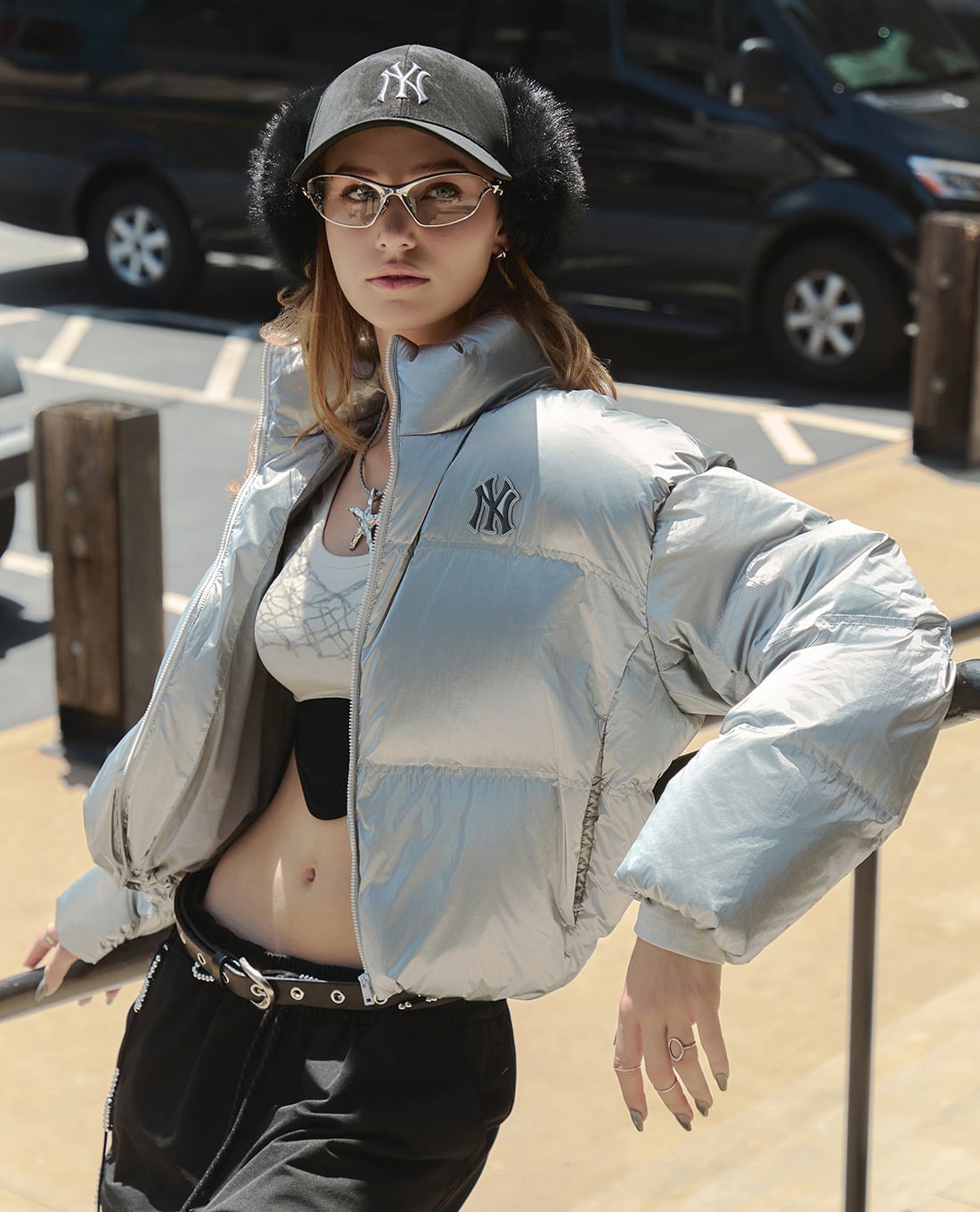 MLB - Women's Glossy Croptop Puffer Jacket