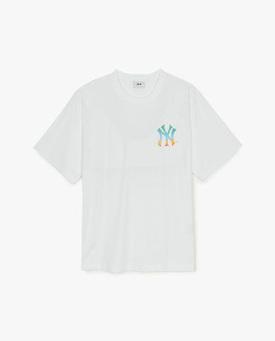  MLB - Unisex Basic Color Letter Mega Round-Neck Short-Sleeve T-Shirt 