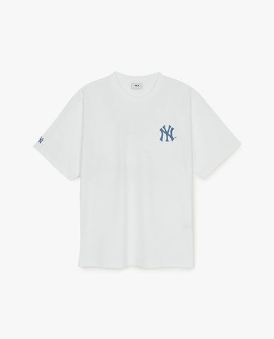  MLB - Unisex Basic Letter Mega Round-Neck Short-Sleeve T-Shirt 