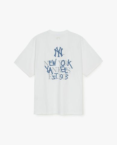  MLB - Unisex Basic Letter Mega Round-Neck Short-Sleeve T-Shirt 
