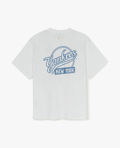  MLB - Unisex Basic Street Cursive Crew Neck Short Sleeve T-Shirt 