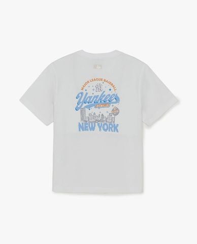  MLB - Unisex Basic Color Lettering Graphic T Shirt 