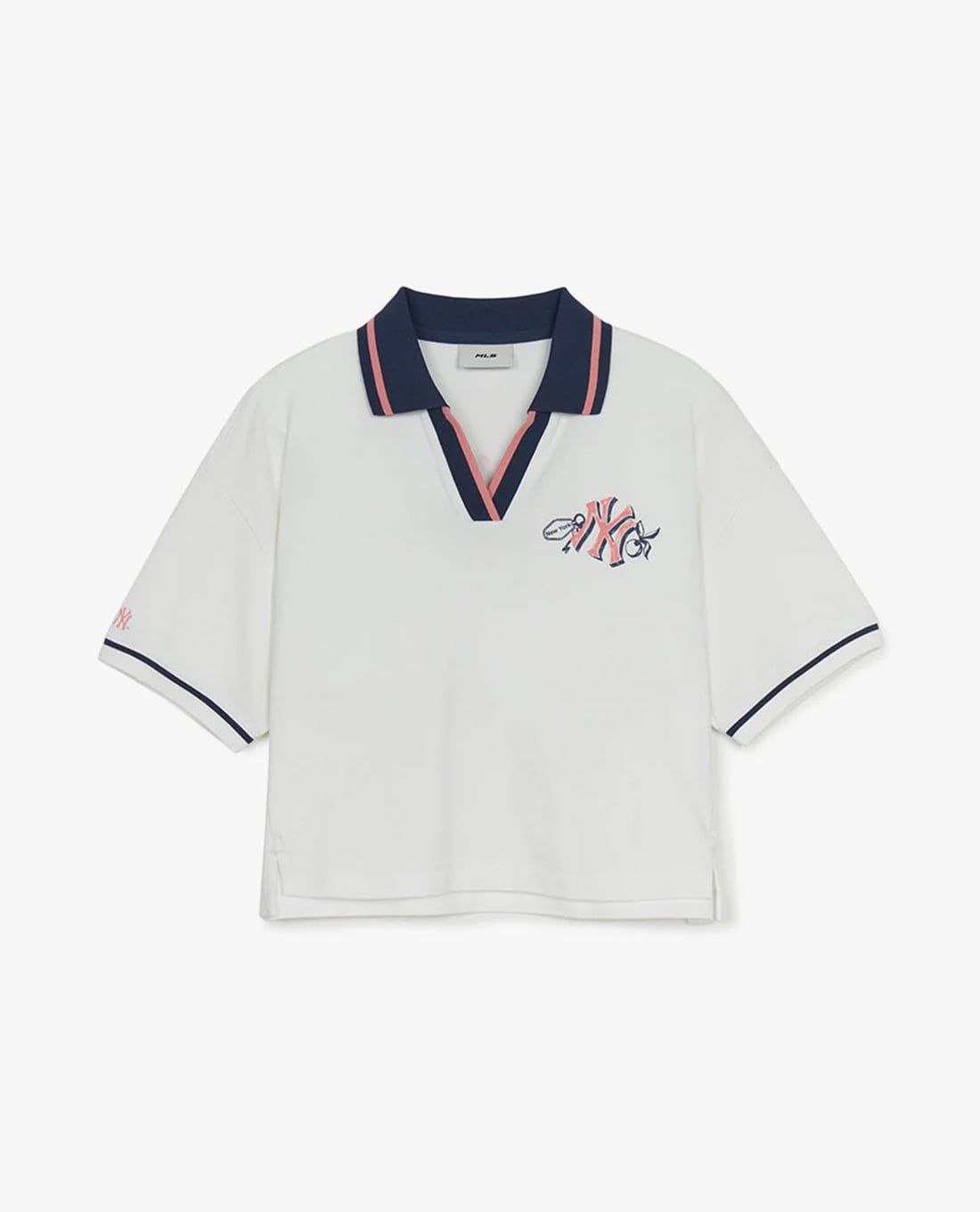 MLB - Women's Athleisure Short-Sleeve Crop Polo Shirt