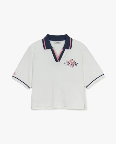  MLB - Women's Athleisure Short-Sleeve Crop Polo Shirt 
