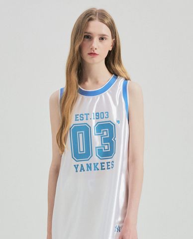  MLB - Women's Round Neck Tank Sportive Varsity Number Graphic Nasity 