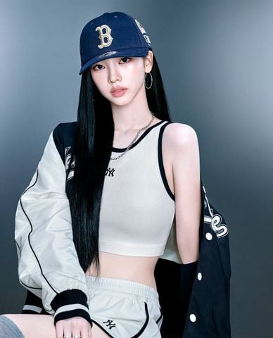  MLB - Women Basic Ringer Croptop Tank Top 
