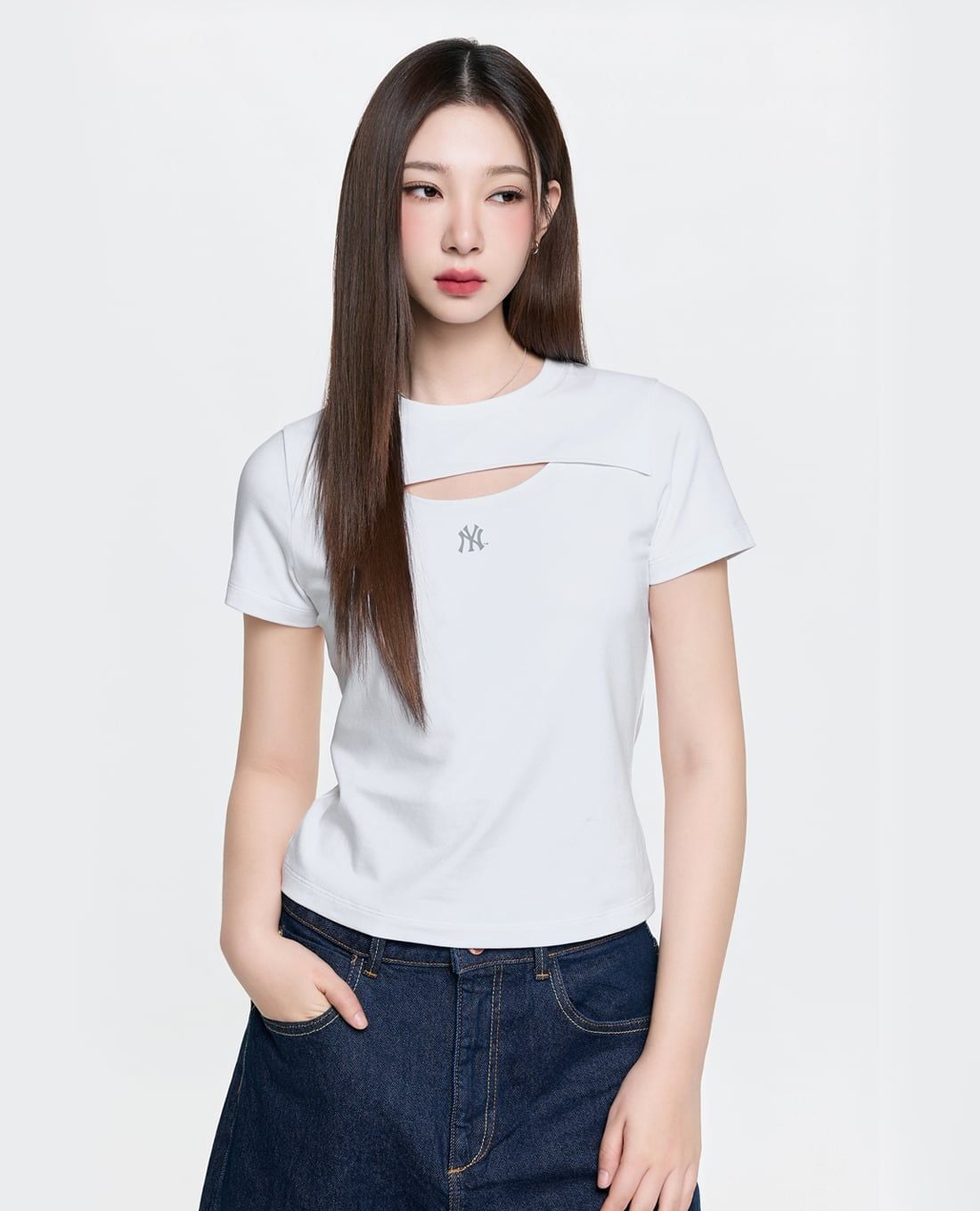 MLB - Women Short Sleeve Cut Out T Shirt