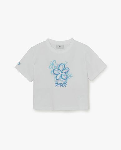  MLB - Women Flower Graphic Short Sleeve Croptop 