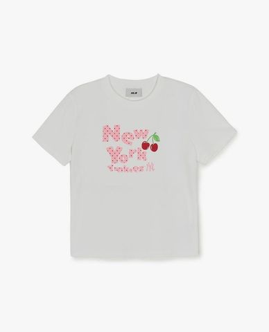  MLB - Women Letter Cherry Crewneck Croptop 