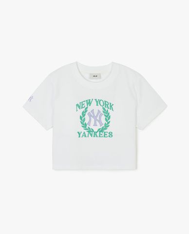  MLB - Women's Crew Neck Short Sleeve Croptop Varsity Sports Functional 