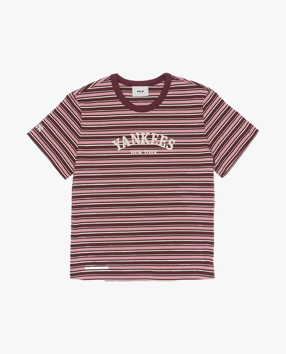 MLB - Women's Short Sleeve Striped Round Neck T Shirt