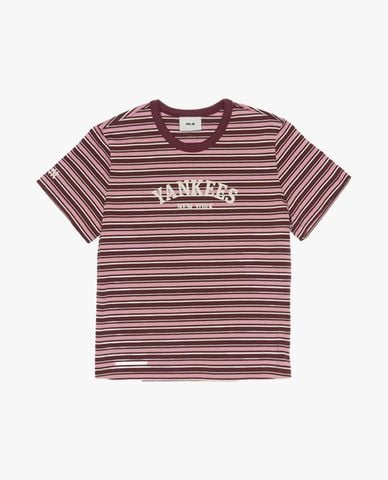  MLB - Women's Short Sleeve Striped Round Neck T Shirt 
