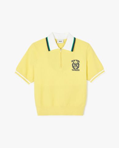  MLB - Women's Polo Shirt with Collar, Short Sleeves, Sportive Varsity Half Zip Up 
