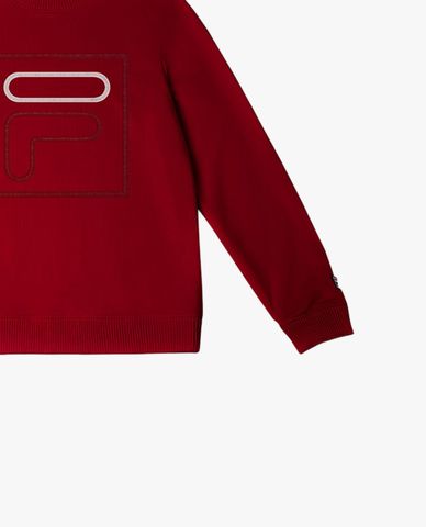  FILA - Unisex Red Old Gold Round Neck Sweatshirt 