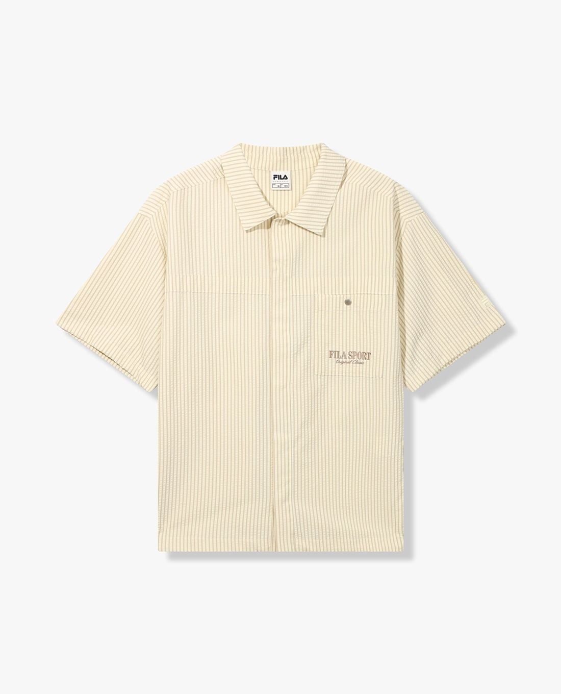 FILA - Unisex Short Sleeve Striped Shirt Jacket