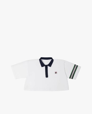  FILA - Women's Flared Polo Cropped T Shirt 