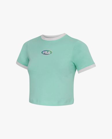 FILA - Women's Youthful Short Sleeve Cropped T Shirt 