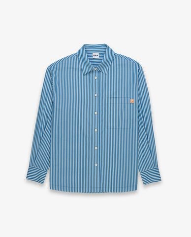  FILA - Unisex Classic Stripe Long Sleeve Shirt Blue/Orange 