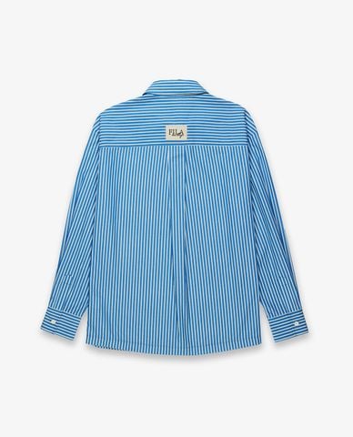  FILA - Unisex Classic Stripe Long Sleeve Shirt Blue/Orange 