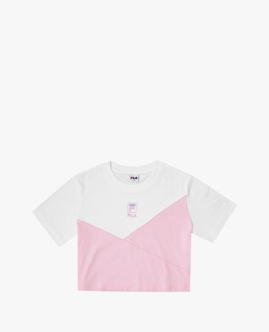  FILA - Women's Heritage Loose Fit Small Logo Cropped T Shirt 