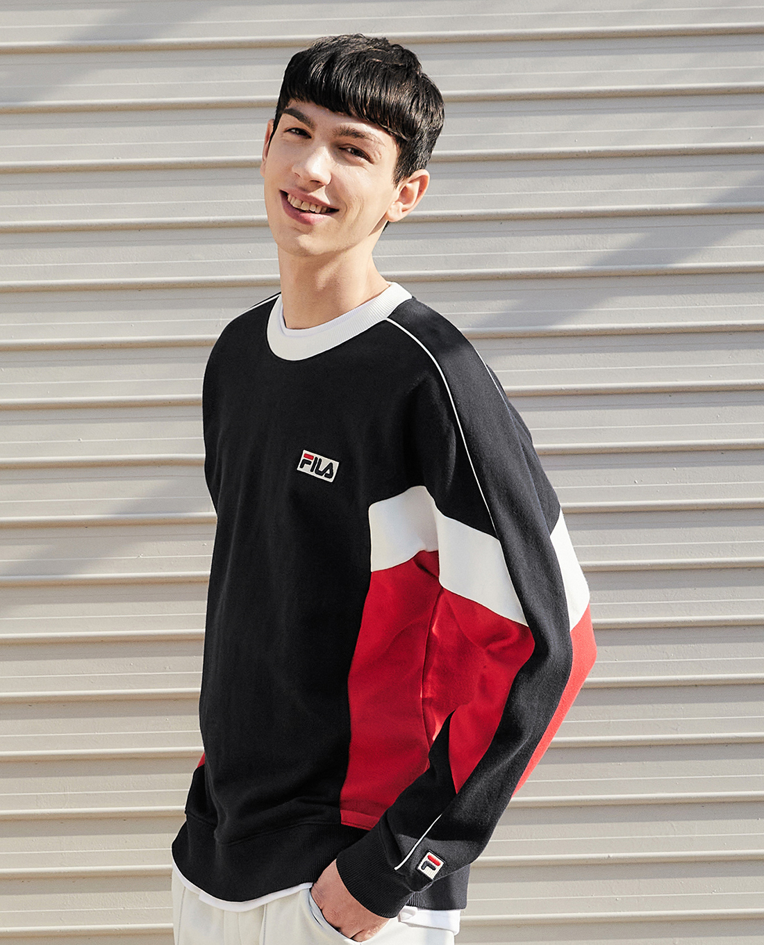 FILA - Unisex Colorblock Round Neck Sweatshirt