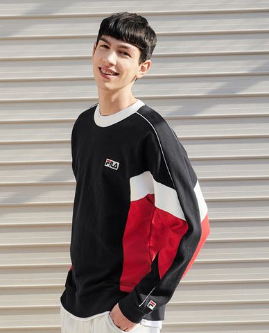  FILA - Unisex Colorblock Round Neck Sweatshirt 