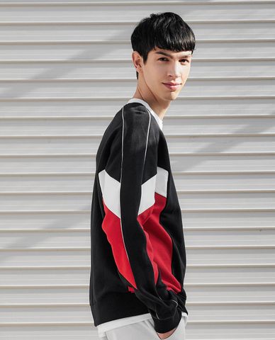  FILA - Unisex Colorblock Round Neck Sweatshirt 