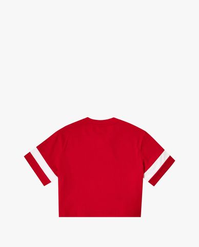  FILA - Women's Heritage Loose Fit Small Logo Cropped T Shirt 