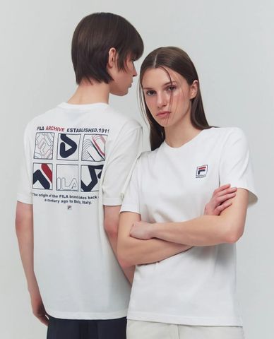 FILA - Unisex Crew Neck Short Sleeve T-Shirt Heritage New Fbox 