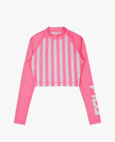  FILA - Women's Stripe Cropped Rash Guard 