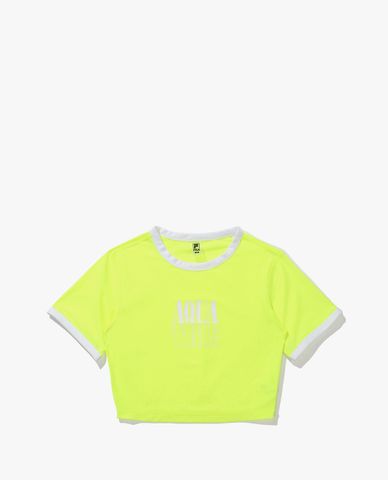 FILA - Women's Aqua Short Sleeve Cropped T Shirt 