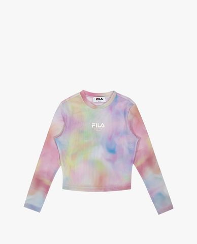  FILA - Women's Knit Fashion Tie Dye Long Sleeve T Shirt 