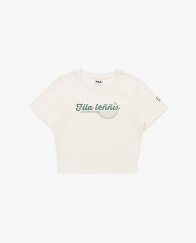  FILA - Women's Crew Neck Short Sleeve Tennis Heritage Croptop 