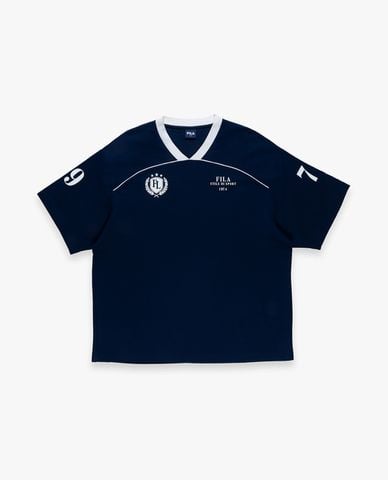  FILA - Unisex V Neck Short Sleeve Heritage Graphic Logo T Shirt 