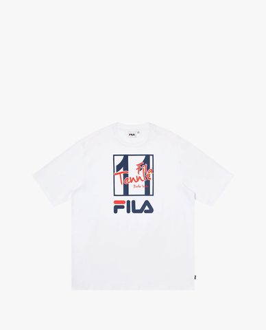  FILA - Unisex Heritage Loose Fit Logo T Shirt 