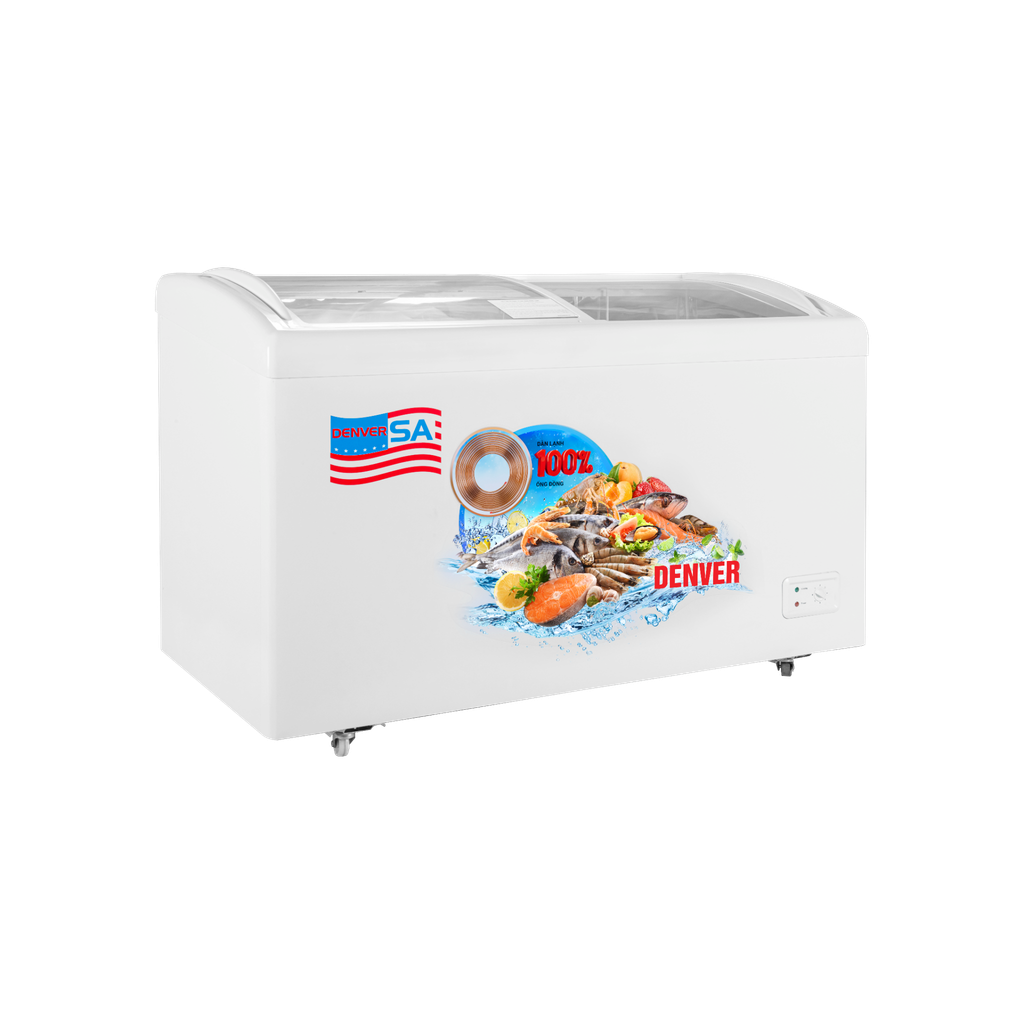 Tủ kem Denver 365L Lòng Inox - Trưng bày đẹp, giữ kem lạnh, mịn 