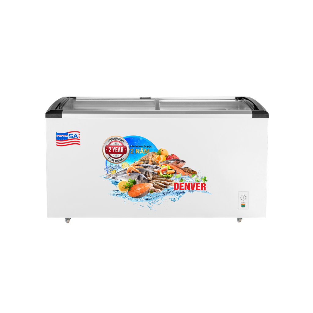  Tủ kem mặt kính cong Denver 2 chế độ 510L – Trưng bày đẹp, giữ kem mịn, vận hành ổn định 
