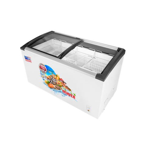  Tủ kem mặt kính cong Denver 510L – Trưng bày đẹp, giữ kem mịn, vận hành ổn định 