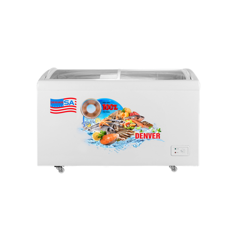  Tủ kem mặt kính Denver 450L Lòng inox - Trưng bày đẹp, giữ kem lạnh/mịn 