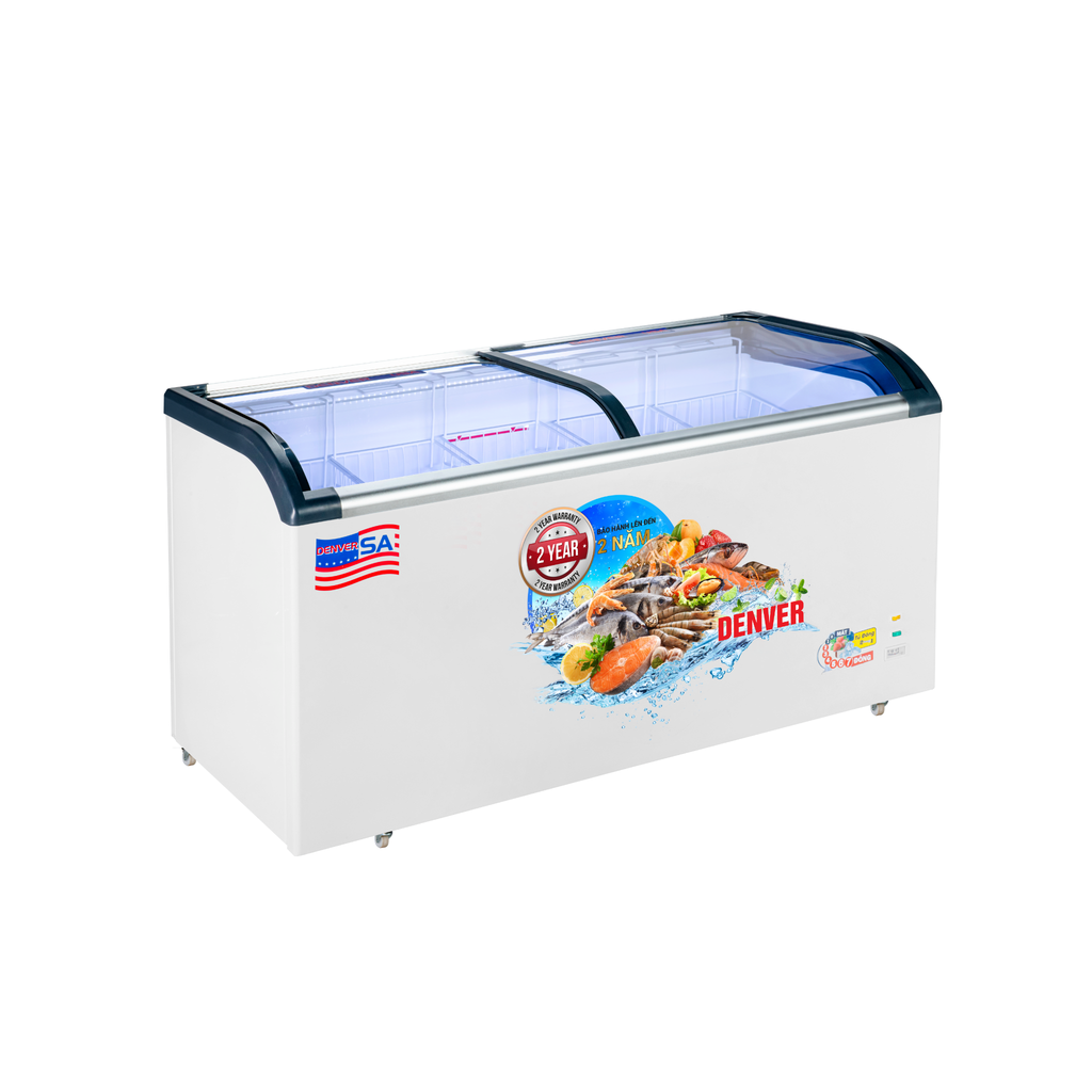  Tủ kem mặt kính Denver 470L - Trưng bày đẹp, giữ kem mịn, làm lạnh sâu -32°C 