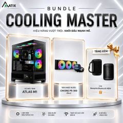 [COMBO] Case ATLAS M1 + Tản nước CHIONE P5-360 Black | TẶNG NGAY Loa Memphis Bluetooth NEW | Hỗ trợ Bảo Hành