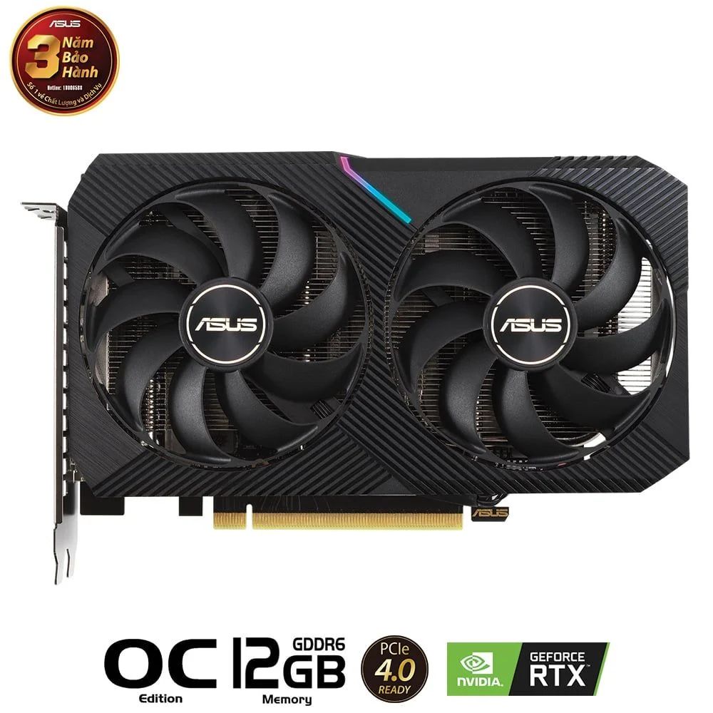 Card màn hình ASUS Dual GeForce RTX 3060 OC Edition 12GB V2 (DUAL-RTX3060-O12G-V2