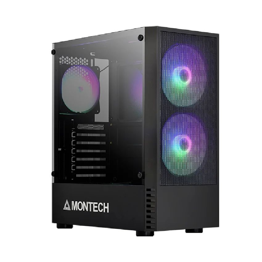 Vỏ case máy tính PC MONTECH X2 MESH | Mặt luới siêu mát | Sẵn 3 Fan RGB - Bảo Hành 1 năm