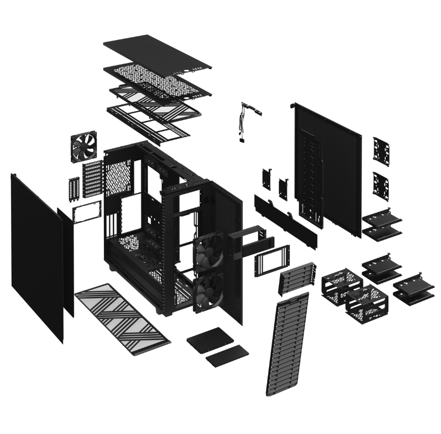 Vỏ máy tính Fractal Design Define 7 XL Black Solid | Đỉnh cao của sự linh hoạt và yên tĩnh