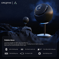 Loa máy tính CREATIVE Pebble Nova USB-C 2.0 | Củ loa đồng trục | Âm thanh trong trẻo | Bass mạnh mẽ